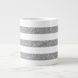 Sparkle Glitter look Stripes Jumbo Mok