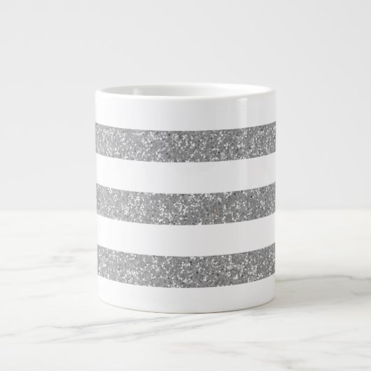 Sparkle Glitter look Stripes Jumbo Mok (Voorkant)