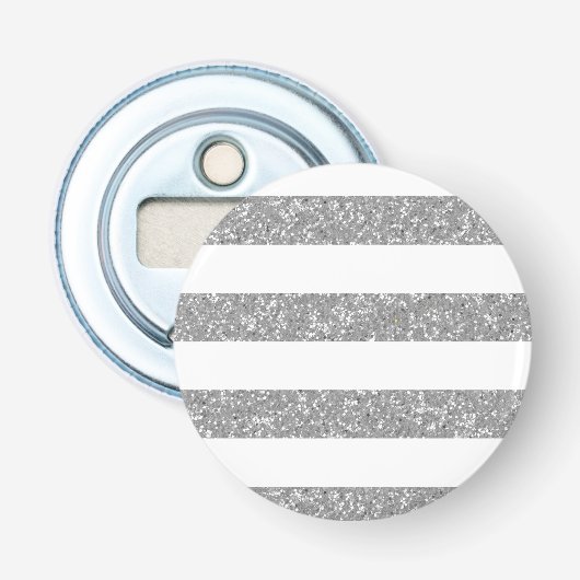 Sparkle Glitter look Stripes Magnet Bottle Open Button Flesopener (Voorkant)