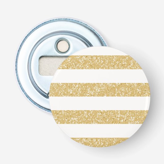 Sparkle Glitter look Stripes Magnet Bottle Open Button Flesopener (Voorkant)