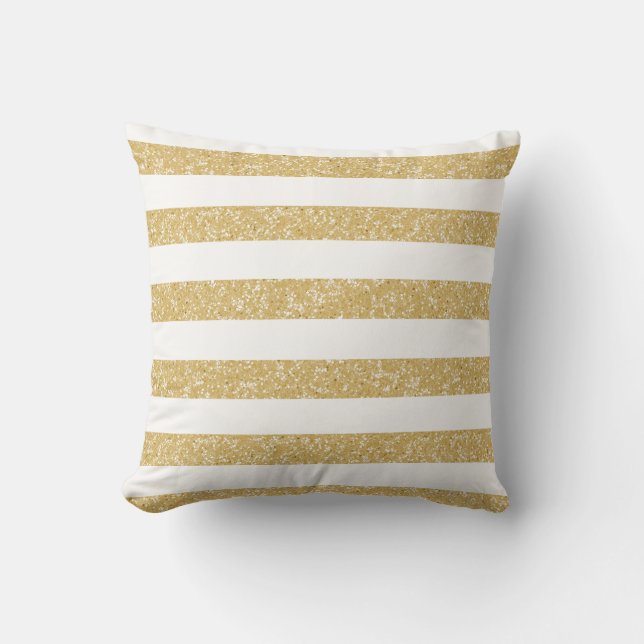 Sparkle Glitter look Stripes Pillow Kussen (Voorkant)