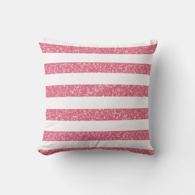 Sparkle Glitter look Stripes Pillow Kussen (Voorkant)