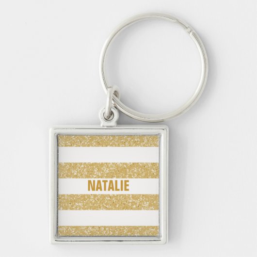 Sparkle Glitter look Stripes Premium-Sleutelhanger Sleutelhanger (Voorkant)