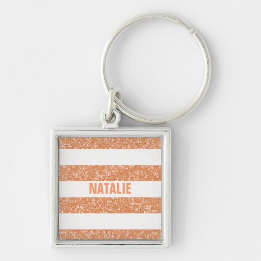 Sparkle Glitter look Stripes Premium-Sleutelhanger Sleutelhanger (Voorkant)