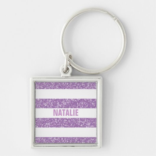 Sparkle Glitter look Stripes Premium-Sleutelhanger Sleutelhanger (Voorkant)