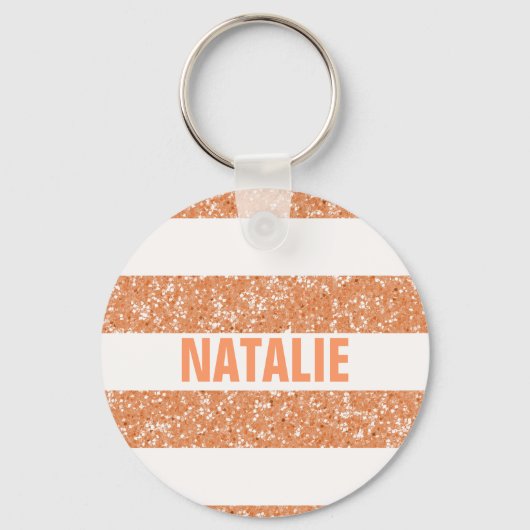 Sparkle Glitter look Stripes Sleutelhanger (Voorkant)