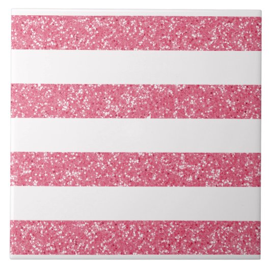 Sparkle Glitter look Stripes Tile Tegeltje (Voorkant)