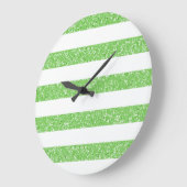 Sparkle Glitter look Stripes Wall Clock Grote Klok (Hoek)