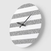 Sparkle Glitter look Stripes Wall Clock Grote Klok (Hoek)