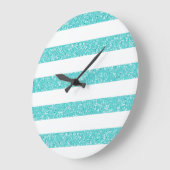 Sparkle Glitter look Stripes Wall Clock Grote Klok (Hoek)