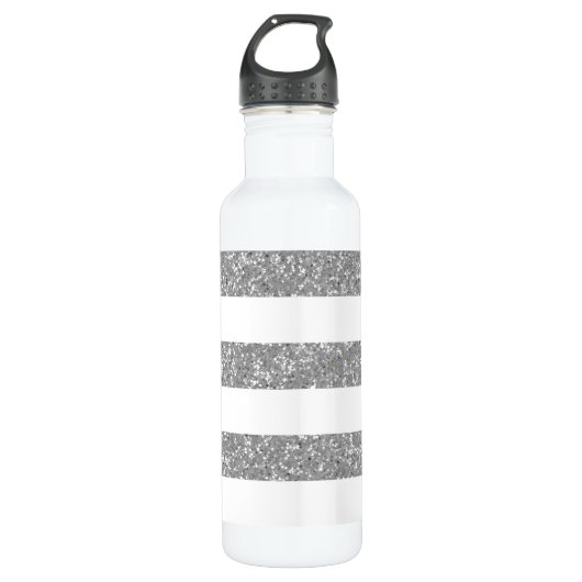 Sparkle Glitter look Stripes Waterfles (Voorkant)