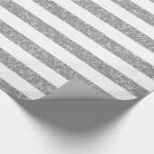 Sparkle Glitter look Stripes Wrapping Paper Cadeaupapier (Hoek)