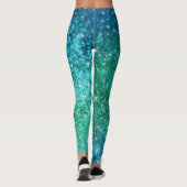 Sparkle Glitter Mermaid Leggings - blauw groen (Achterkant)