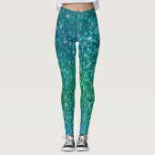 Sparkle Glitter Mermaid Leggings - blauw groen (Voorkant)