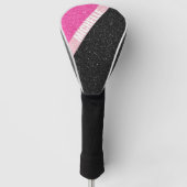 Sparkle Glitter monogram kleurenblok zwart roze Golfheadcover (Voorkant)