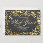 Sparkle Glitter New Years Uitnodiging (Voorkant)