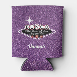 Sparkle Glitter Paarse Bunco Player Monogrammed Blikjeskoeler