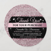 Sparkle Glitter Pink Jewelry Hartelijk dank Kaart (Voorkant / Achterkant)