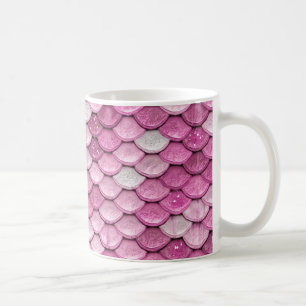 Sparkle Glitter Pink Rose Gold Mermaid Scales Koffiemok