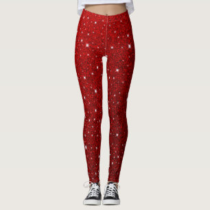 Sparkle Glitter Rode Kerstmis Leggings