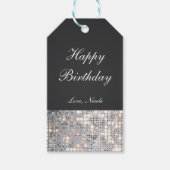 Sparkle Glitter Sequins Glam Black Party Gift Labe Cadeaulabel (Voorkant)