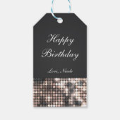 Sparkle Glitter Sequins Glam Black Party Gift Labe Cadeaulabel (Voorkant)