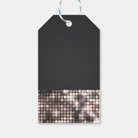 Sparkle Glitter Sequins Glam Black Party Gift Labe Cadeaulabel (Achterkant)