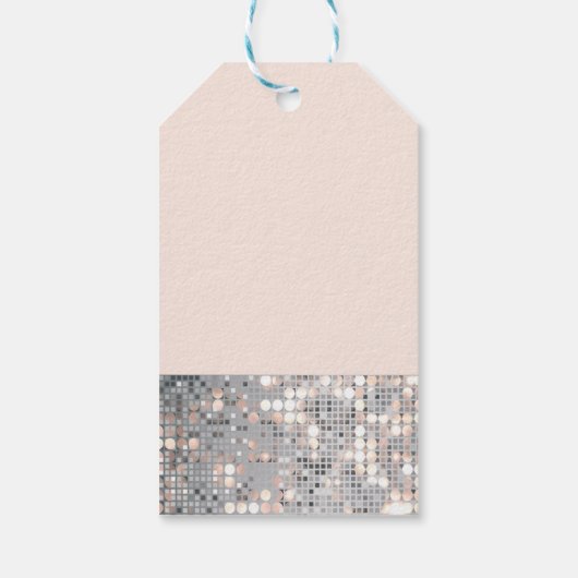Sparkle Glitter Sequins Glam Chic Party Gift Label Cadeaulabel (Achterkant)