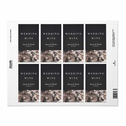 Sparkle Glitter Sequins Glam Wine Labels (Full Sheet)