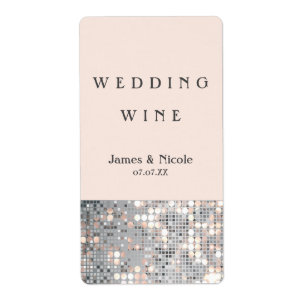 Sparkle Glitter Sequins Glam Wine Labels
