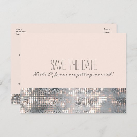 Sparkle Glitter Sequins Glamor Chic Briefkaart (Voorkant / Achterkant)