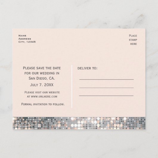 Sparkle Glitter Sequins Glamor Chic Briefkaart (Achterkant)