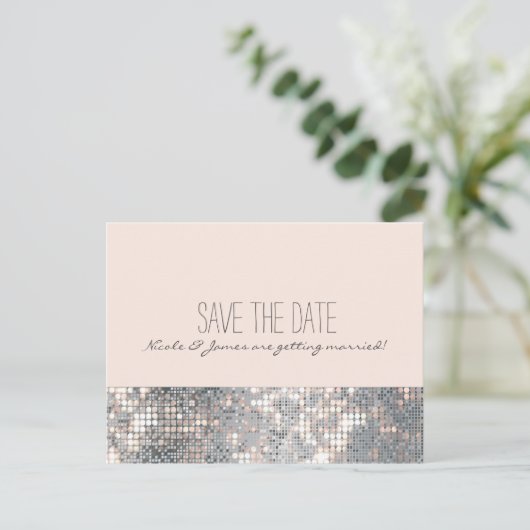 Sparkle Glitter Sequins Glamor Chic Briefkaart (Staand voorkant)