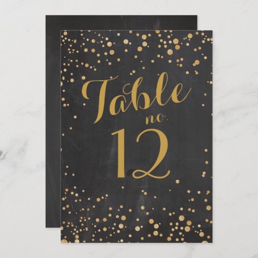 Sparkle Glitter Tafelnummerborden Kaart (Voorkant / Achterkant)