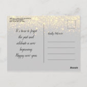 Sparkle Gold Black Nieuwjaarsfeest Uitnodiging (Achterkant)