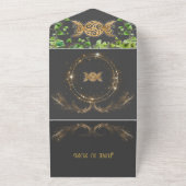 Sparkle Gold Botanic Celestial Alles In Een Bruilo All In One Uitnodiging (Buitenkant)