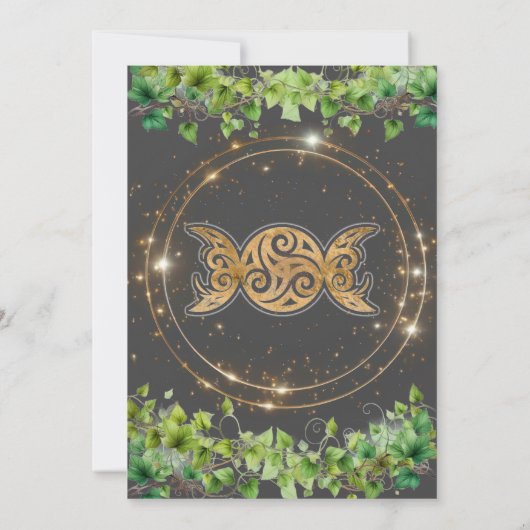 Sparkle Gold Botanic Celestial bruiloft uitnodigin Kaart (Achterkant)