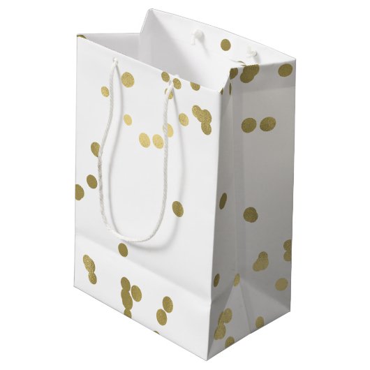 Sparkle Gold Confetti Medium Cadeauzakje (Achterkant Gekanteld)
