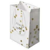 Sparkle Gold Confetti Medium Cadeauzakje (Voorkant Gekanteld)