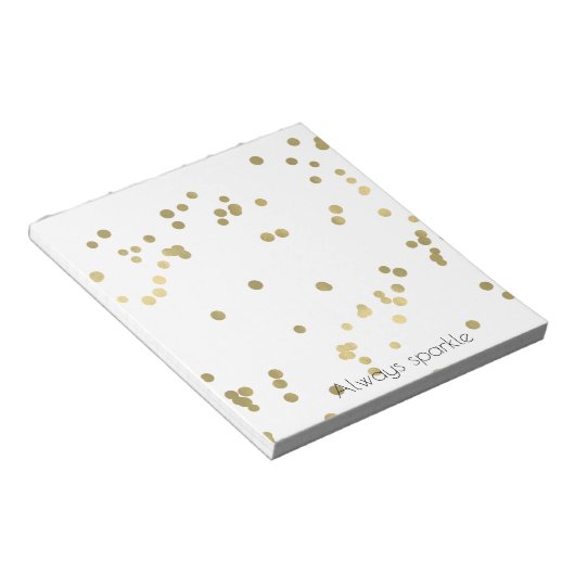 Sparkle Gold Confetti Wedding Notitieblok (Schuin)