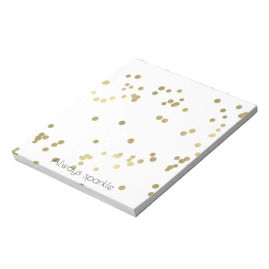 Sparkle Gold Confetti Wedding Notitieblok (Linkerzijde)