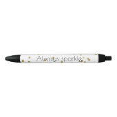 Sparkle Gold Confetti Zwarte Inkt Pen (Voorkant)