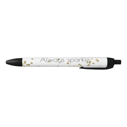 Sparkle Gold Confetti Zwarte Inkt Pen (Bodem)