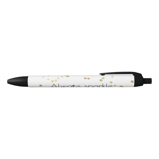 Sparkle Gold Confetti Zwarte Inkt Pen (Bovenkant)