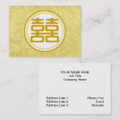 Sparkle Gold Double Happiness - Round Visitekaartje (Voorkant / Achterkant)