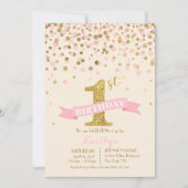 Sparkle Gold en Roze Sprinkles Modern Birthday Kaart (Voorkant)