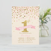 Sparkle Gold en Roze Sprinkles Modern Birthday Kaart (Staand voorkant)