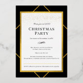 Sparkle Gold Foil Kerstfeest Foto Folie Uitnodiging (Achterkant)