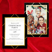 Sparkle Gold Foil Kerstfeest Foto Folie Uitnodiging