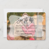 Sparkle Gold Foto Handgeschreven Save The Date (Achterkant)